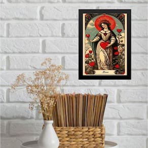 Quadro Decorativo Vintage Carta Tarot Amor 45X34Cm - Vidro