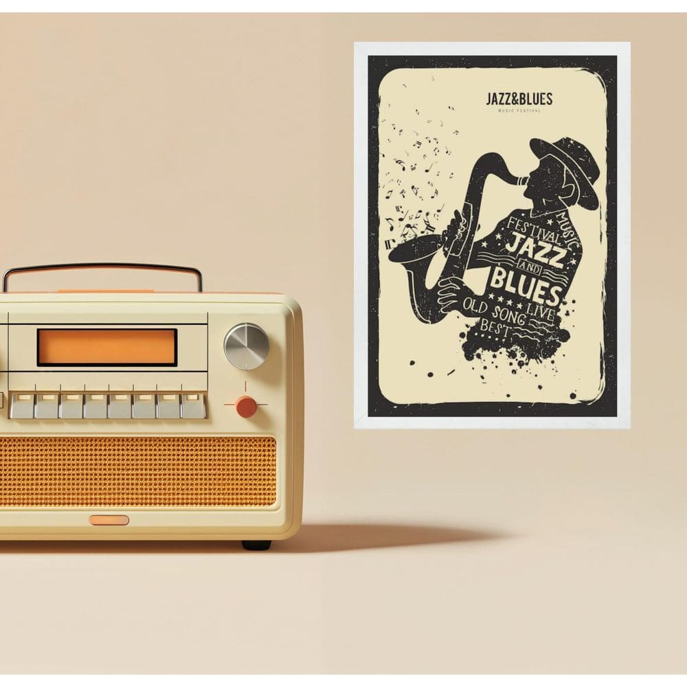 Quadro Decorativo Jazz E Blues - Cartaz 24X18Cm