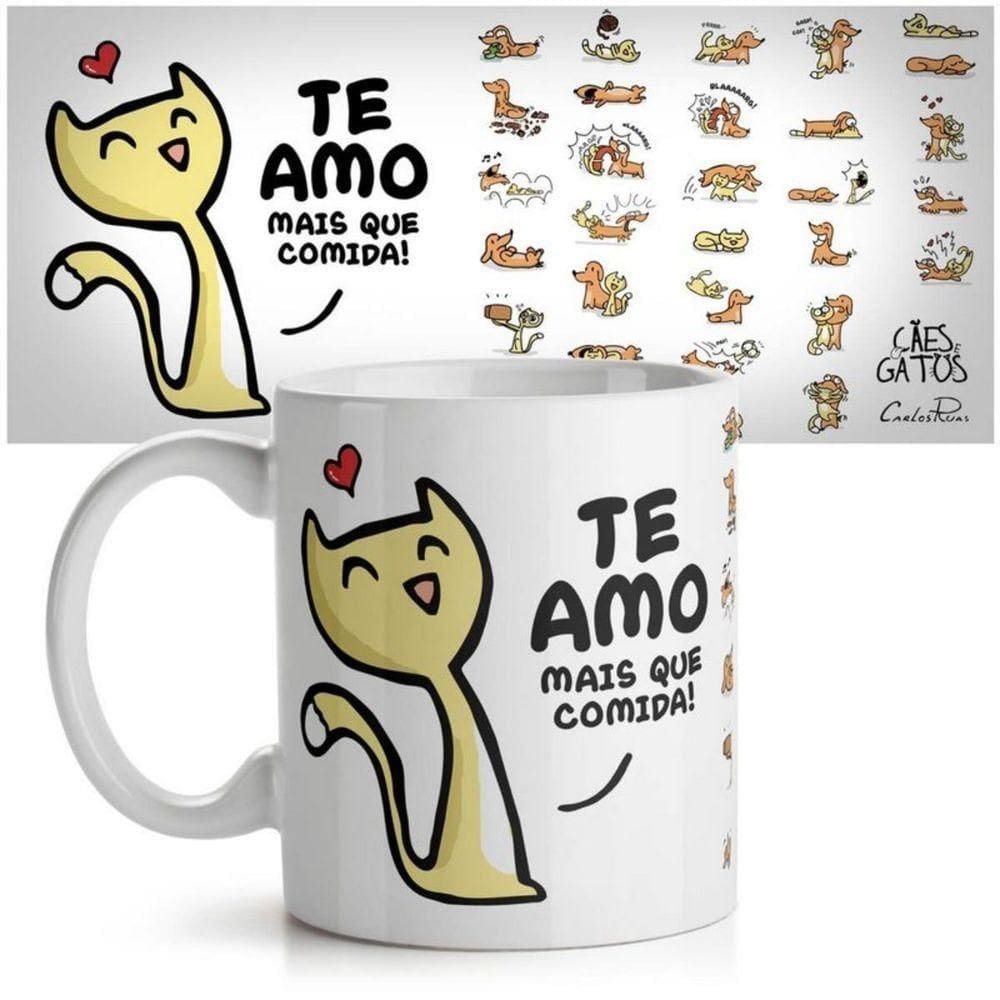 Caneca Usq Cães E Gatos Te Amo