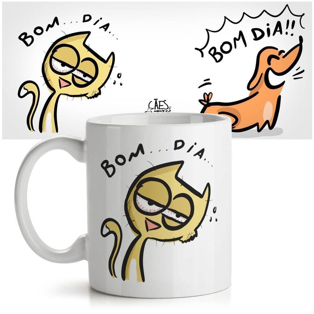 Caneca Usq Cães E Gatos Bom Dia