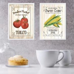 Kit 2 Quadros Vintage Para Decorar Cozinha 24X18Cm