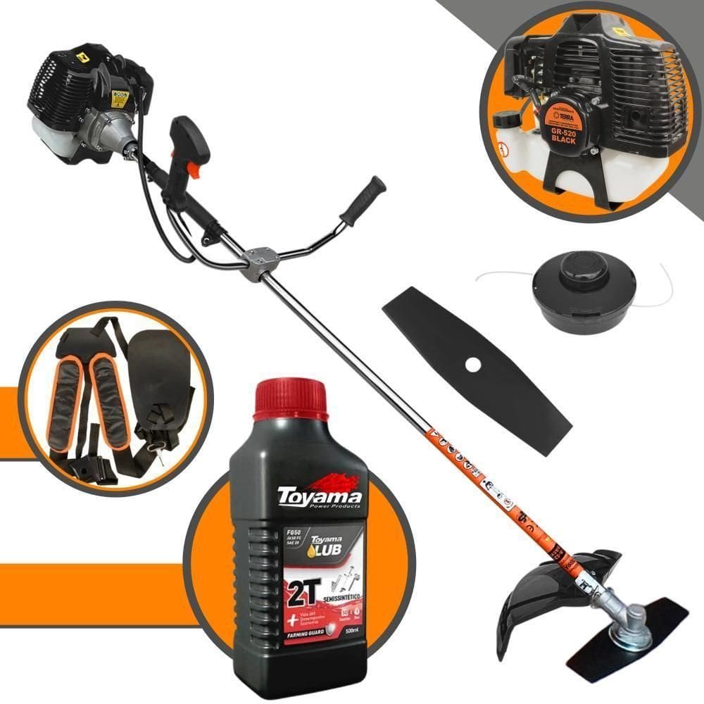 Roçadeira Profissional Terra Grh520 52cc + óleo Toyama 2t