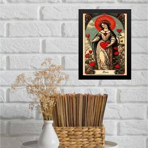 Quadro Decorativo Vintage Carta Tarot Amor 45X34Cm
