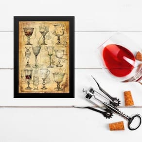 Quadro Decorativo Vintage Taças De Vinho 45X34Cm