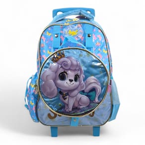 Mochila infantil rodinha lancheira presa fuseco PET Sweety