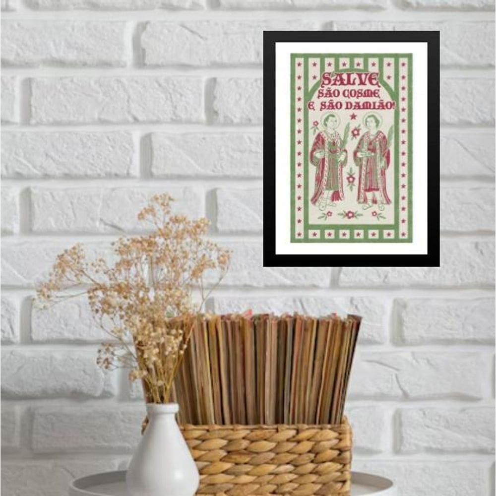 Quadro Decorativo Salve Cosme E Damião 45X34Cm