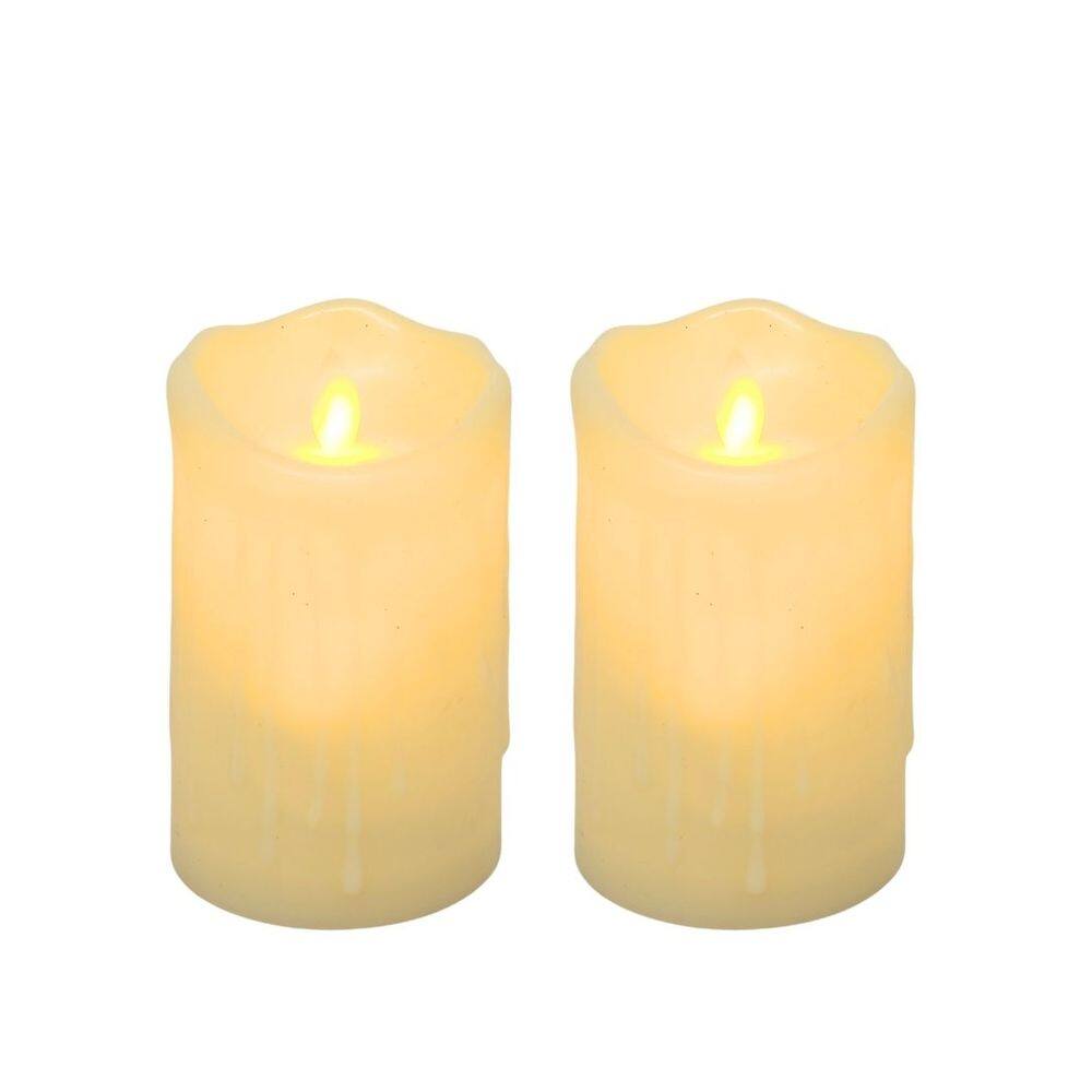 Jogo 2 Velas Eletrônica LED Efeito Moving Realista 12cm x 7,5cm - Bela Flor