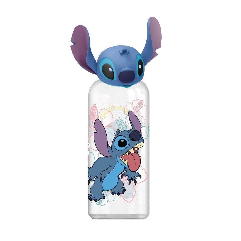 Garrafa 3D Stitch Disney Plástico Tampa Emborrachada 560ml - Tuut