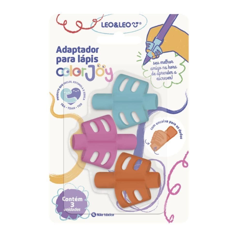 Adaptador De Lápis Com Encaixe No Dedo Color Joy 3un Leo&leo