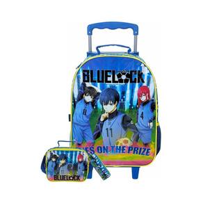 Kit Escolar Blue Lock Mochila + Lancheira + Estojo Oficial