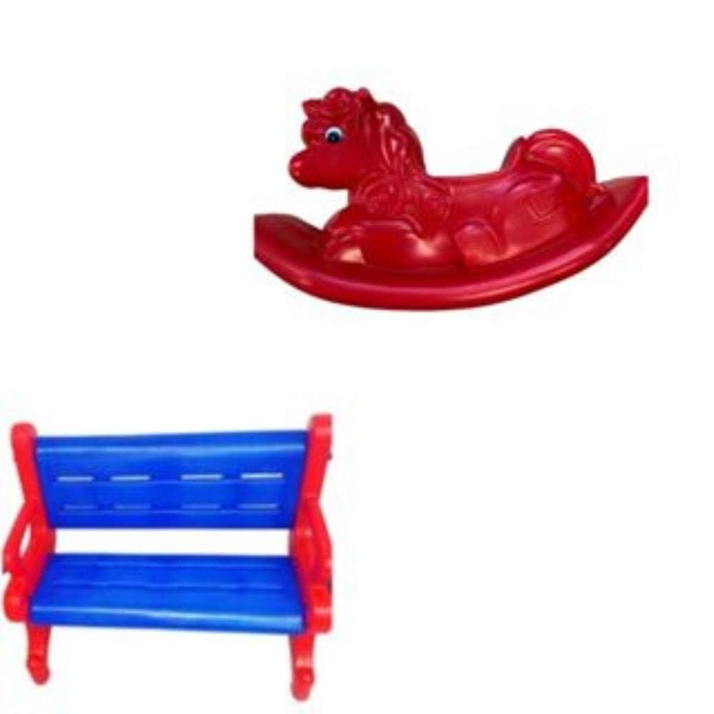 Kit Playground Banco Plástico e Unicórnio – Brinquedos Seguros e Divertidos para Crianças