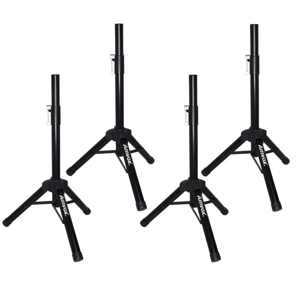 4 Suportes Pedestal Tripé Caixa Som Acústica Audio Ativa Passiva Profissional Ajustável Amvox TP001