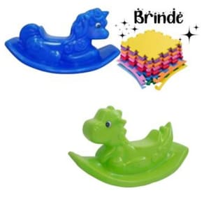 Kit Gangorra Playground com Unicórnio e Dino – Inclui 4 Tatames