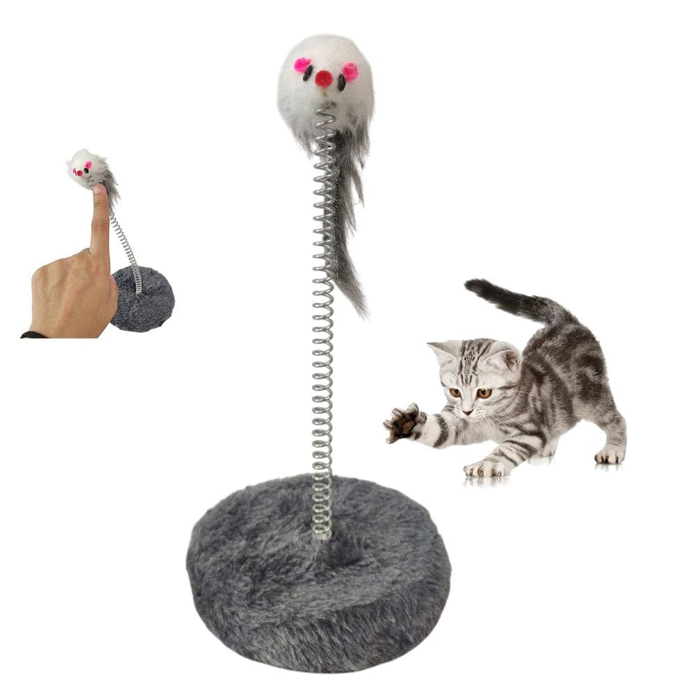 Arranhador Gato Pet Felino Ratinho Guizo Mola Animal de Estimaçao Brinquedo Interativo Macio Entretenimento Diversao Lazer