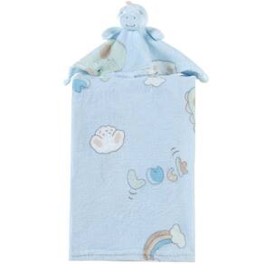 Manta com Naninha Flannel Estampada para Bebê 75x100