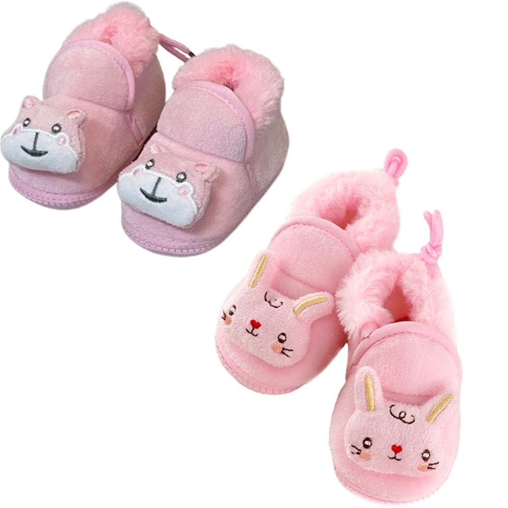 Jogo 2 Pantufa Sapatinho para Bebês com Ursinho