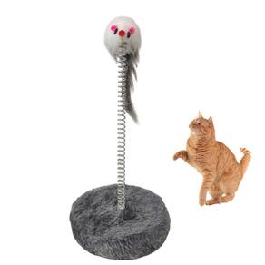 Arranhador Gato Pet Ratinho Guizo Mola Brinquedo Interativo Felino Animal de Estimaçao Lazer Entretenimento Diversao Macio