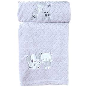 Cobertor Bebê Fluffy 110x90 com Aplique Bordado