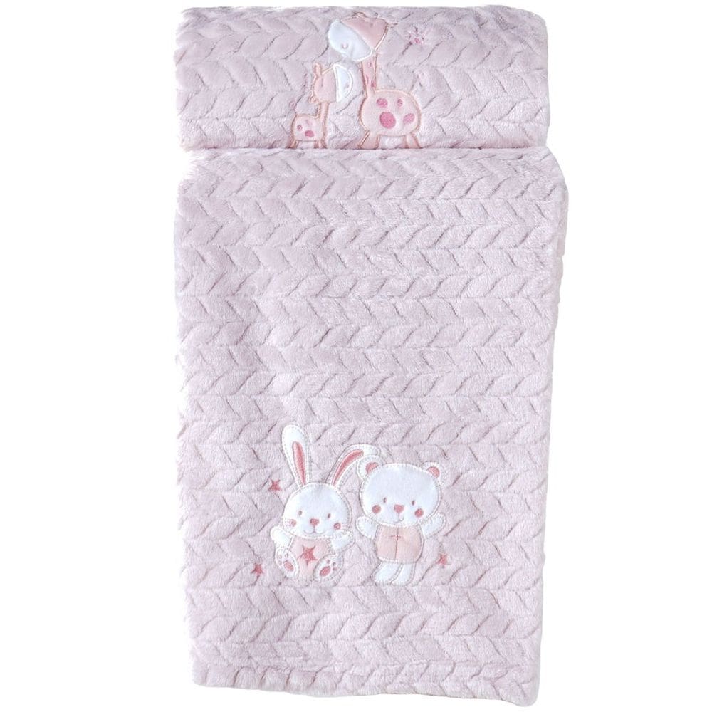Cobertor Bebê Fluffy 110x90 com Aplique Bordado