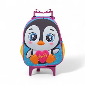 Mochila media escolar passeio rodinha bichinho animais zoo