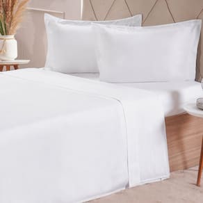 Jogo de Cama Casal 200 Fios Liso 4 Pçs 140x190x35