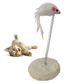 Arranhador Gato Pet Ratinho Guizo Mola Felino Animal de Estimaçao Brinquedo Interativo Macio Pelucia Entretenimento Diversao Lazer