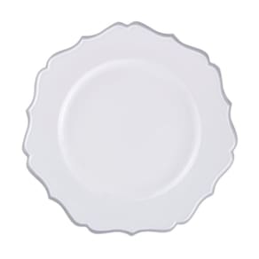 Sousplat Em Polipropileno 33cm Rafimex Branco E Prateado