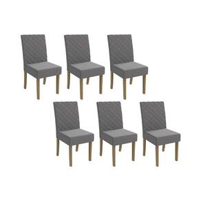 Cadeira Sala De Jantar 2cad133fr Kit 6 Un Freijo-suede Titanio A050 - Kappesberg