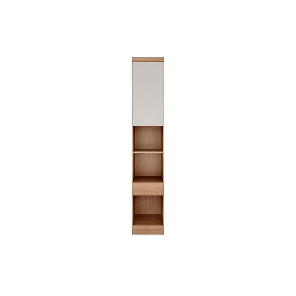 Módulo De Quarto Solteiro Armário Mesa De Cabeceira Rizon-linea C- 1 Porta E 1 Gaveta Cumaru-fendi - Horizonte