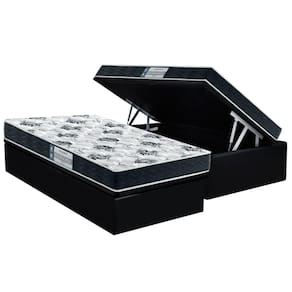Conjunto Box Baú Solteiro: Colchão Espuma Probel D28 ProDormir Advanced Black + Base CRC Suede Black (88x188)
