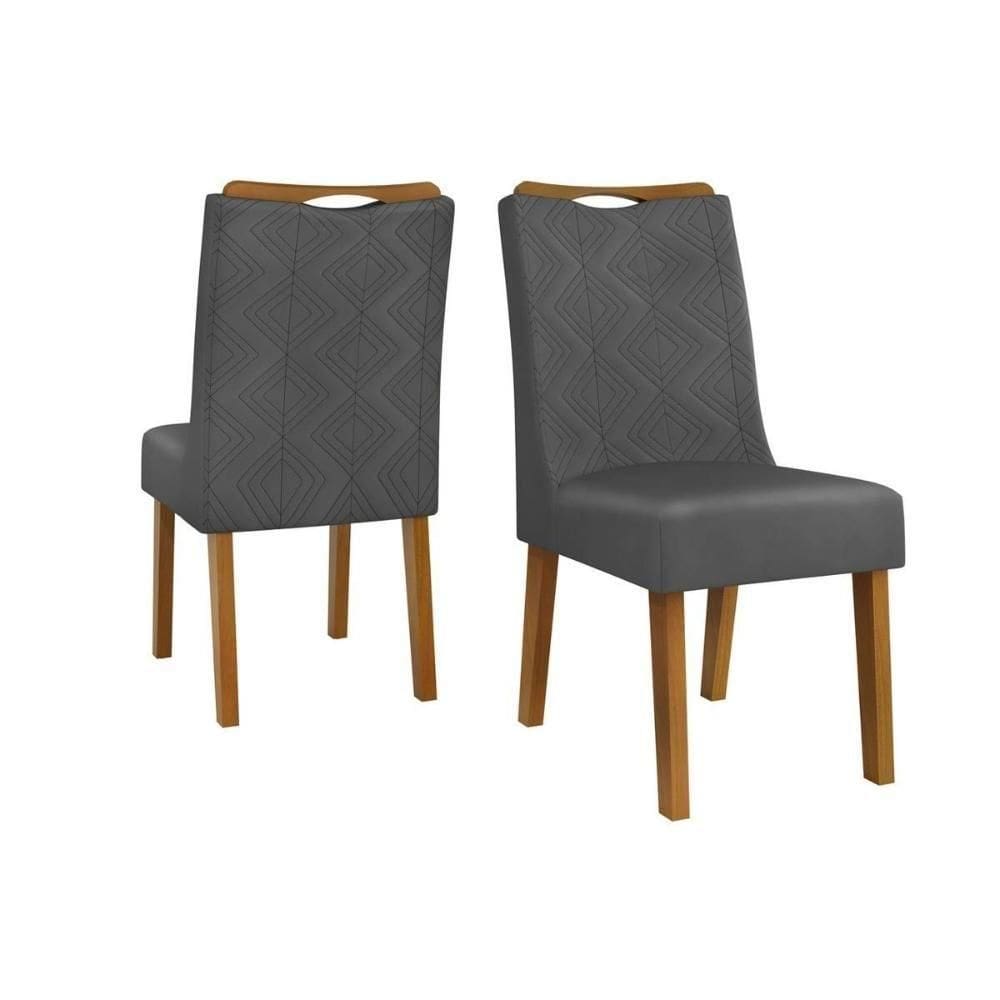 Cadeira Sala De Jantar Stela Ipê-suede Lunar Grafite - Dj Móveis