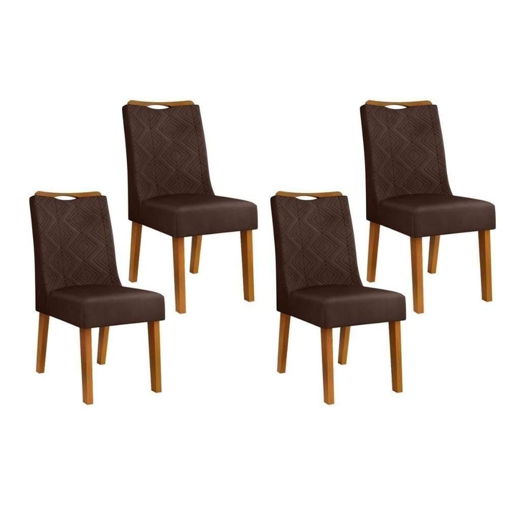 Cadeira Sala De Jantar Stela Kit 4 Un Ipe-suede Moca - Dj Móveis