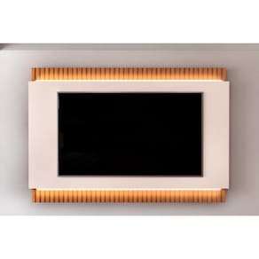 Painel Home Para Tv Até 75 Polegadas Loren Ripado Com Led 200x136cm Freijó-off White - Dj Móveis