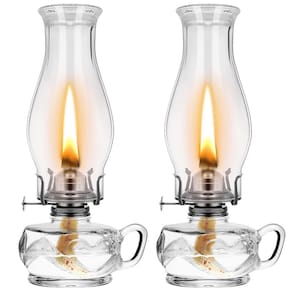 Lâmpada a óleo Yahenda Classic Kerosene Lantern de vidro transparente de 12,6 polegadas