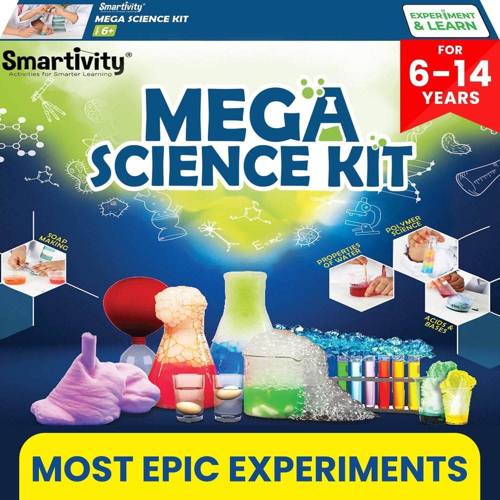 Kit científico Smartivity Mega Science 150+ experimentos de 6 a 14 anos