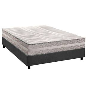 Conjunto Box Casal Colchão Anatômico Paropas D28 Master Prata Double Face 25 + Base Crc Suede Gray (138x188)
