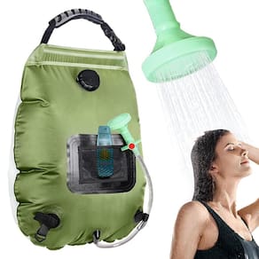 Bolsa de chuveiro solar KIPIDA 20L com mangueira removível e cabeça de chuveiro