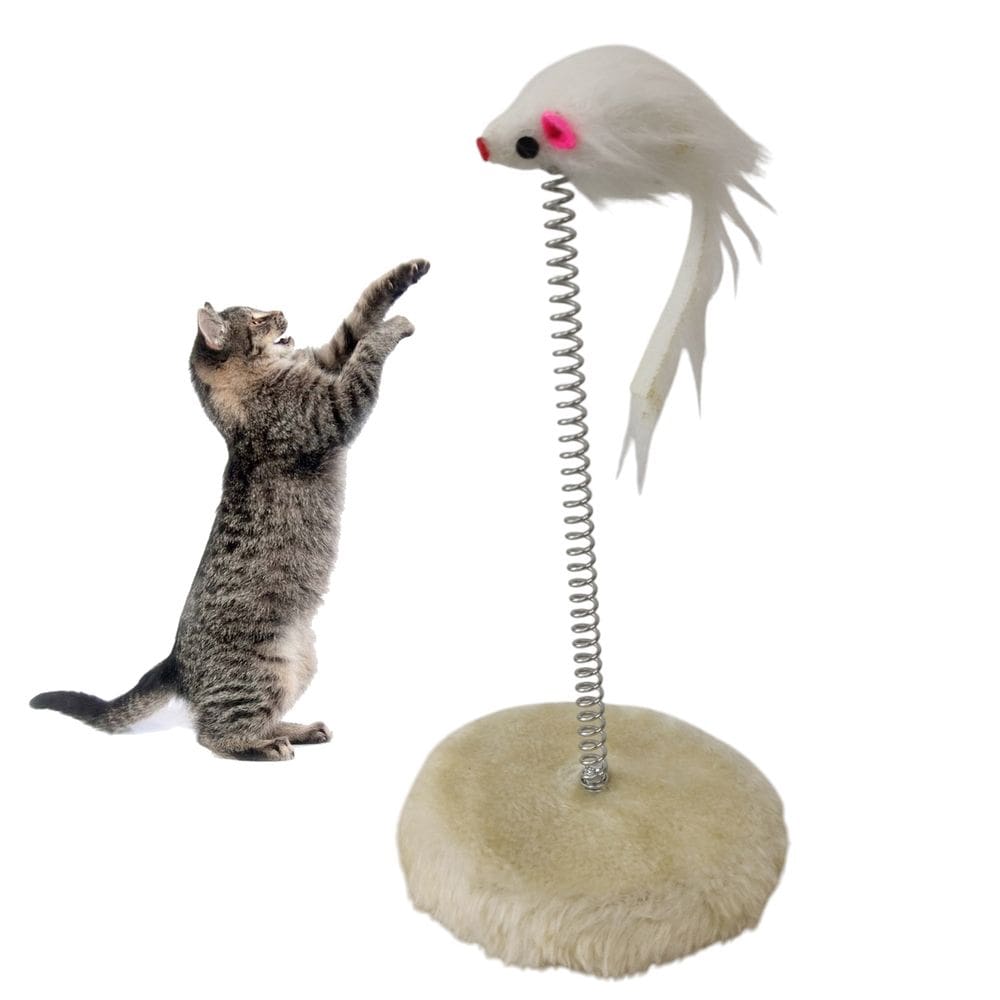 Arranhador Gato Pet Ratinho Guizo Mola Felino Animal de Estimaçao Brinquedo Interativo Lazer Diversao Entretenimento Pelucia