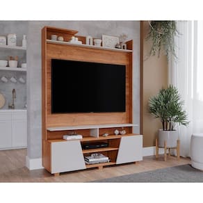 Home P/ Tv Até 55 Pol Master C/ 2 Prateleiras E Pés 135x183cm Cinamomo/off White - Permóbili