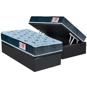 Cama Box Baú Solteiro: Colchão Espuma D45 Orthoflex Comfortpedic + Base CRC Courano Gray (88x188)
