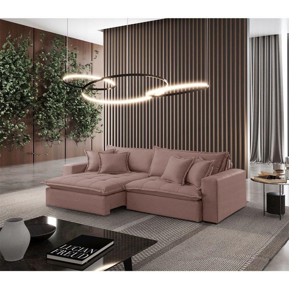 Sofá Zen Veludo 02 Módulos 100 Cm B15 Meu Sofá Online B276 Veludo Rosa