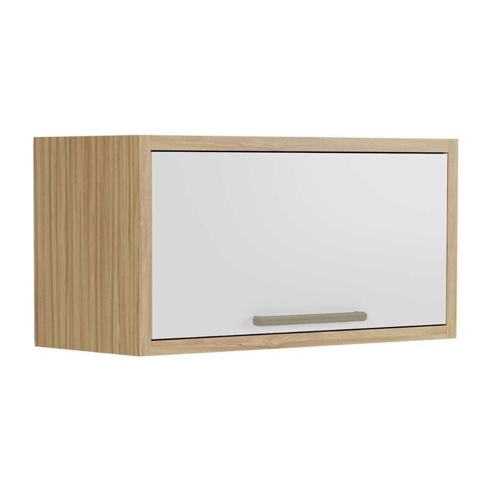 Armário Aéreo Cozinha Modulado Syrah Geladeira Com 1 Porta Basculante 80cm Amendoa-branco - Ronipa
