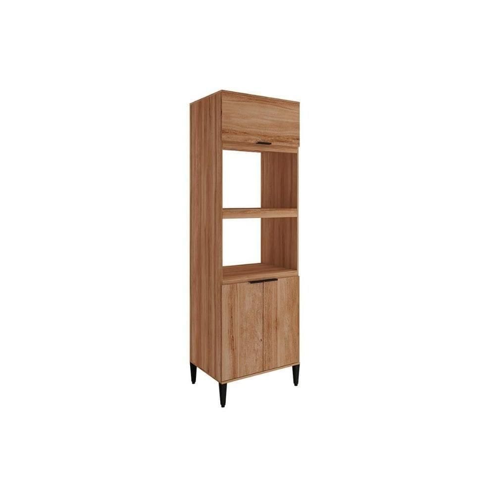 Paneleiro De Cozinha Alpha 2511 Torre Quente Com 2 Fornos 3 Portas 70cm Freijo - Carraro