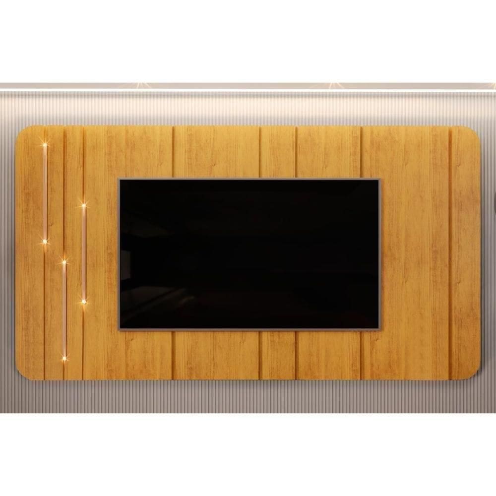 Painel Home Para Tv Até 75 Polegadas Celine 100% Mdf Com Led 241x132cm Cedro - Dj Móveis