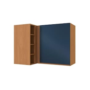 Armário Aéreo Cozinha Modulado Canto Reto Ciela R647 Com 1 Porta 98cm Canela-azul - Kappesberg