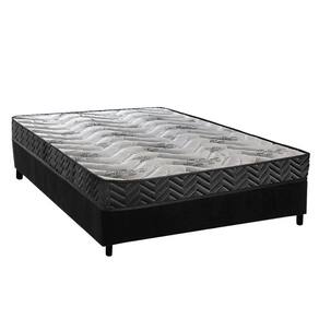 Cama Box Viúva: Colchão Espuma D45 Paropas Pasquale Wave Black + Base CRC Suede Black (128x188)