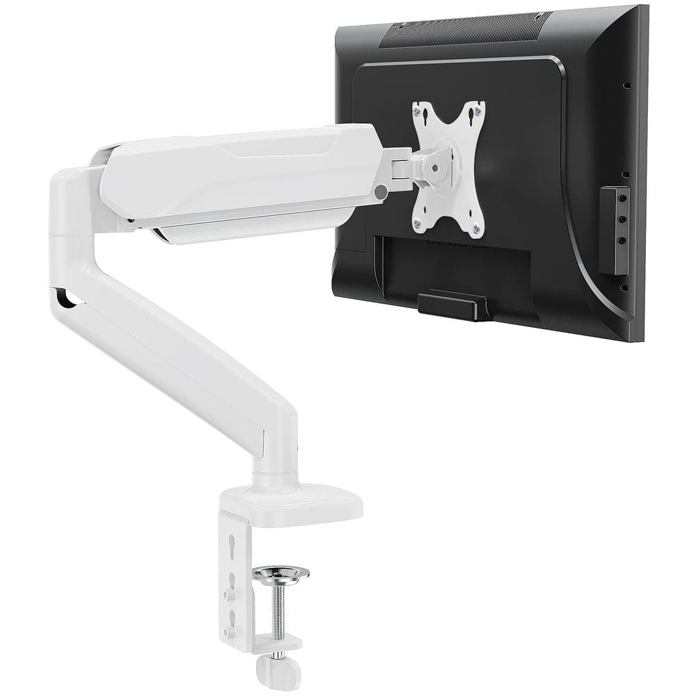 Monitor, suporte de mesa, mola a gás única MOUNTUP, 32 polegadas, branca