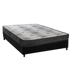 Cama Box Viúva: Colchão Espuma D45 Paropas Pasquale Wave Black + Base CRC Suede Black (128x188)
