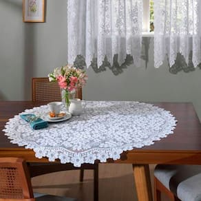 Toalha para Mesa Interlar Redonda Renda Cerejeira 1,00m Branco