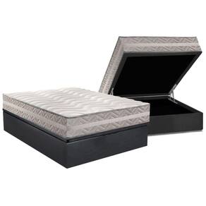 Conjunto Box Baú Casal: Colchão Molas Paropas D28 / Master Prata Double Face 25 + Base CRC Suede Gray (138x188)